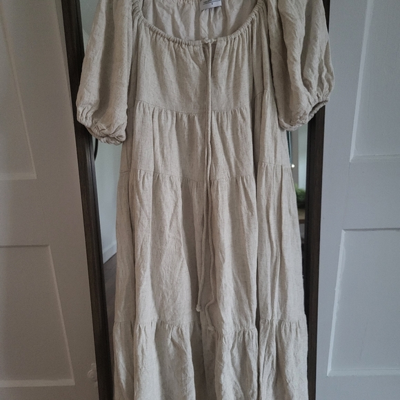 thelifestyleco Dresses & Skirts - Tan linen thelifestyleco dress